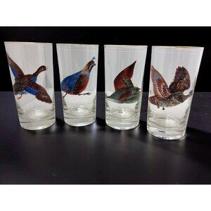 Hazel-Atlas Old Fashion Bird Theme California Quail,Pintail,Black Duck,Ruffed Gr